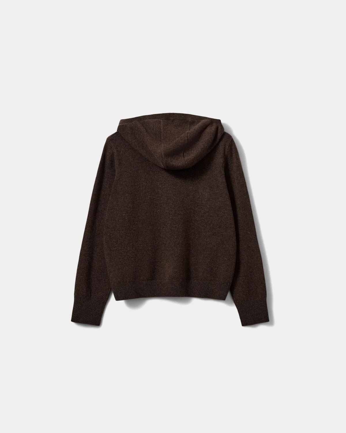 Cassie 100% Wool Knitted Hooded Top in Brown Fudge