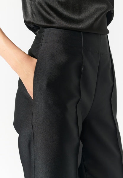 Silk Taffetta Trousers in Black