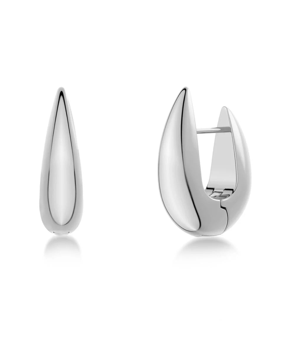 Crest Hoop Earrings in Stainless Steel