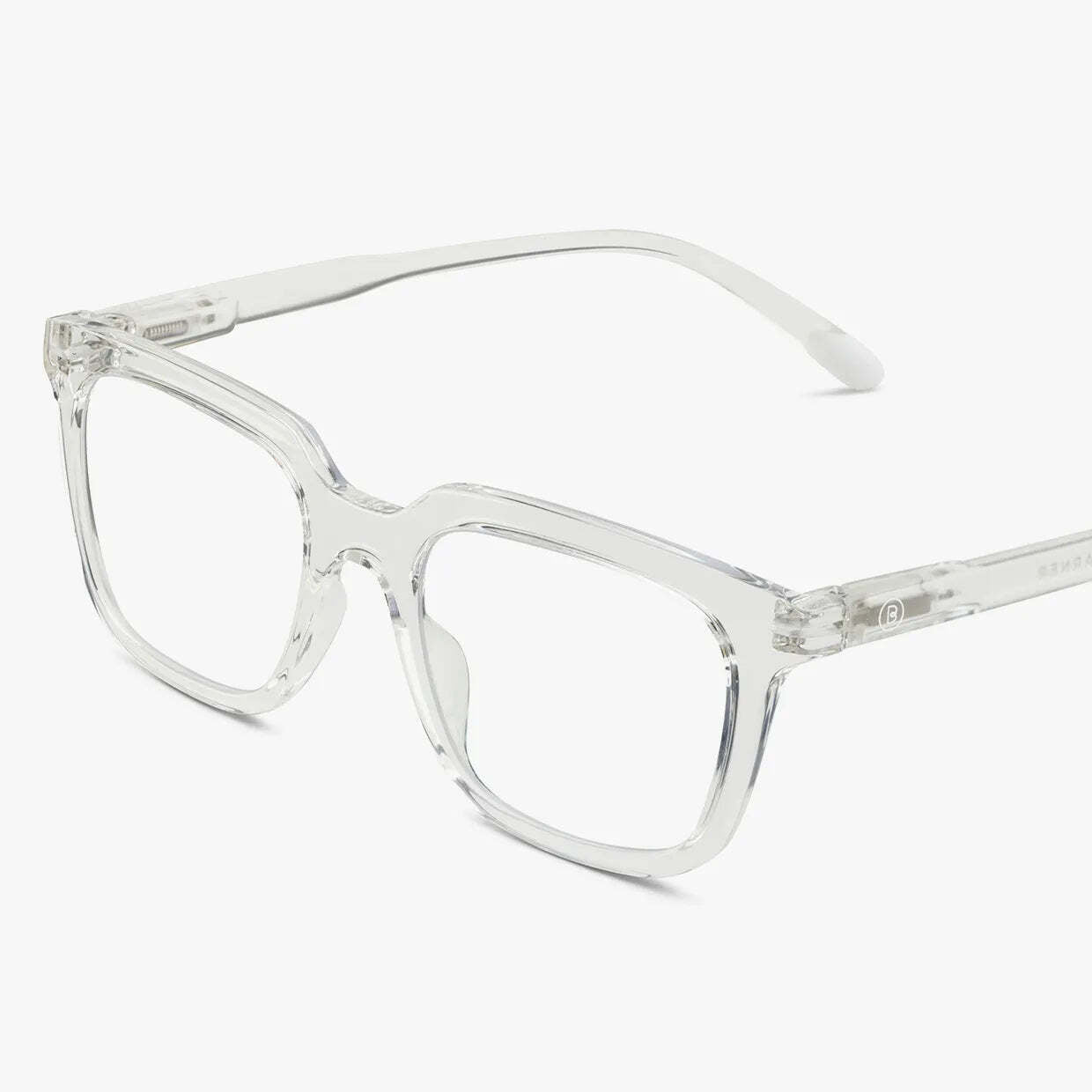 Holly Glossy Blue Light Reading Glasses in Crystal