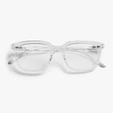 Holly Glossy Blue Light Reading Glasses in Crystal