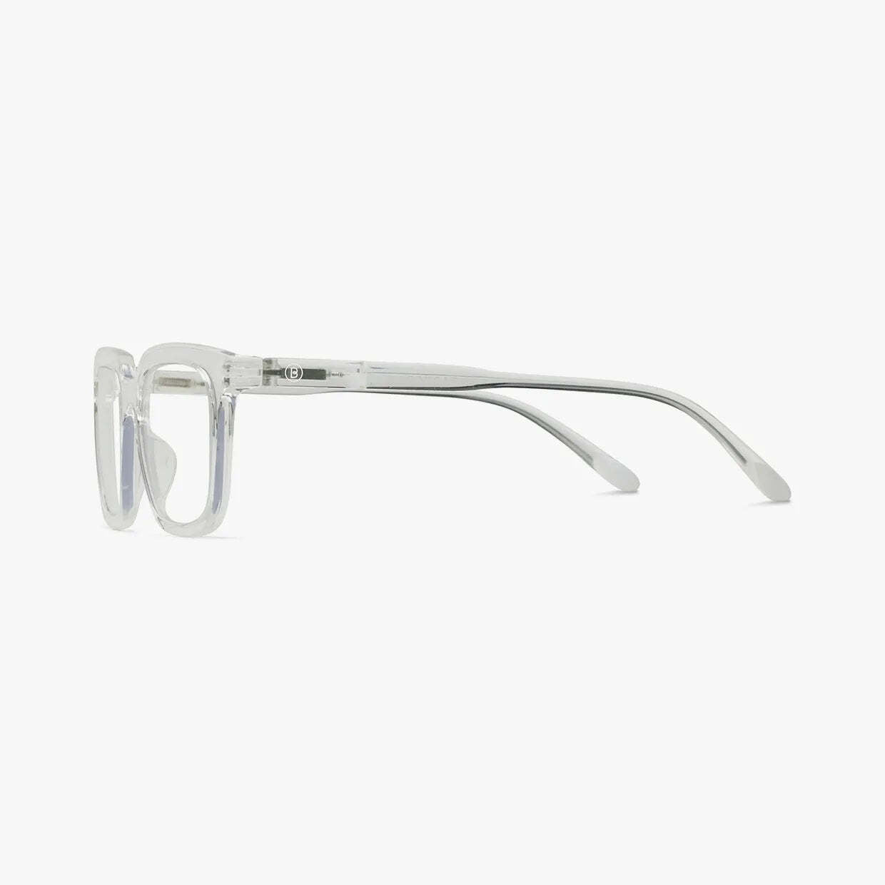 Holly Glossy Blue Light Reading Glasses in Crystal