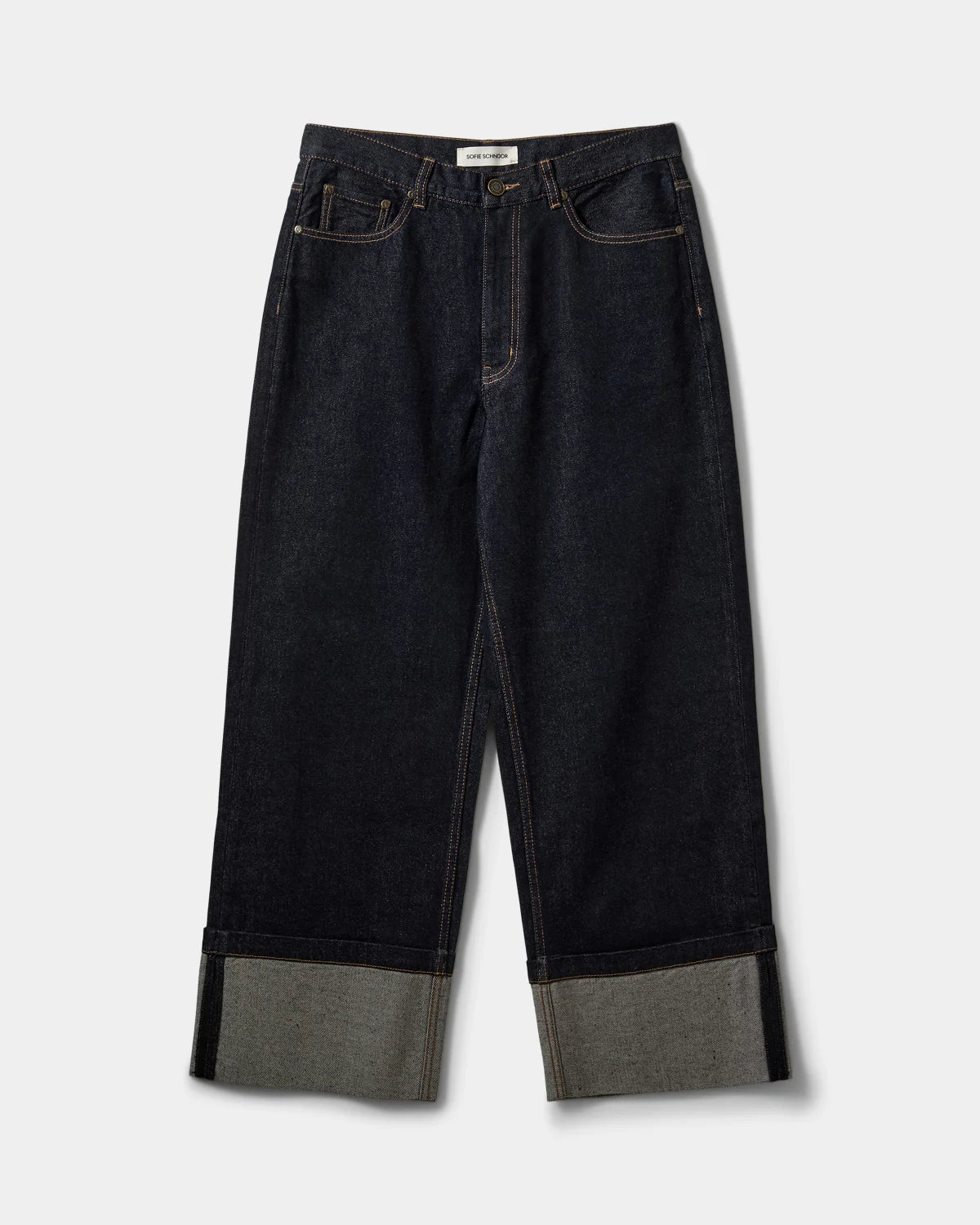 MISHASW RAW DENIM JEANS - DARK DENIM BLUE