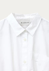 Dibella Crop Statement Shirt in 100% Organic Cotton in White