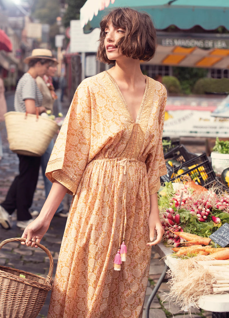 Kimono Dress with shimmer of gold