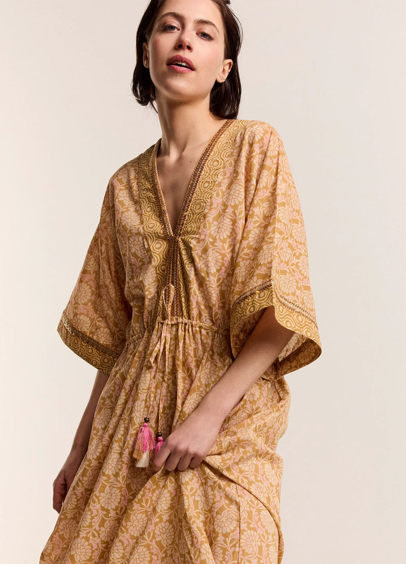 Kimono Dress with shimmer of gold