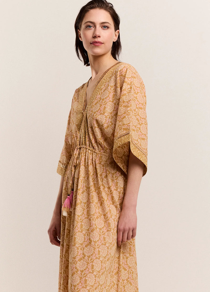 Kimono Dress with shimmer of gold