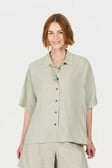 KIMONO Tencel Linen Shirt - Soft sage