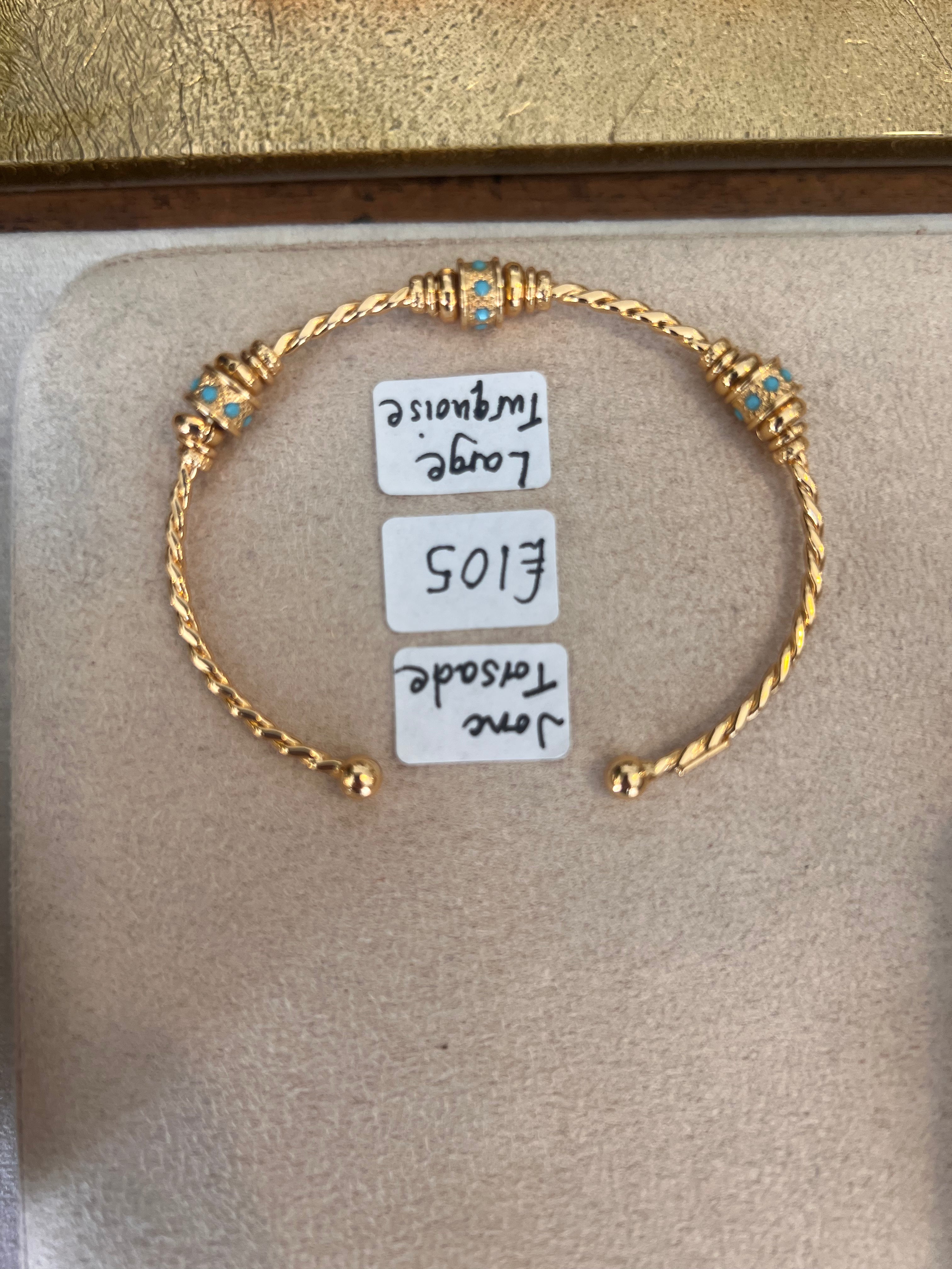 Jonc Torsade Large Bracelet with Turquoise