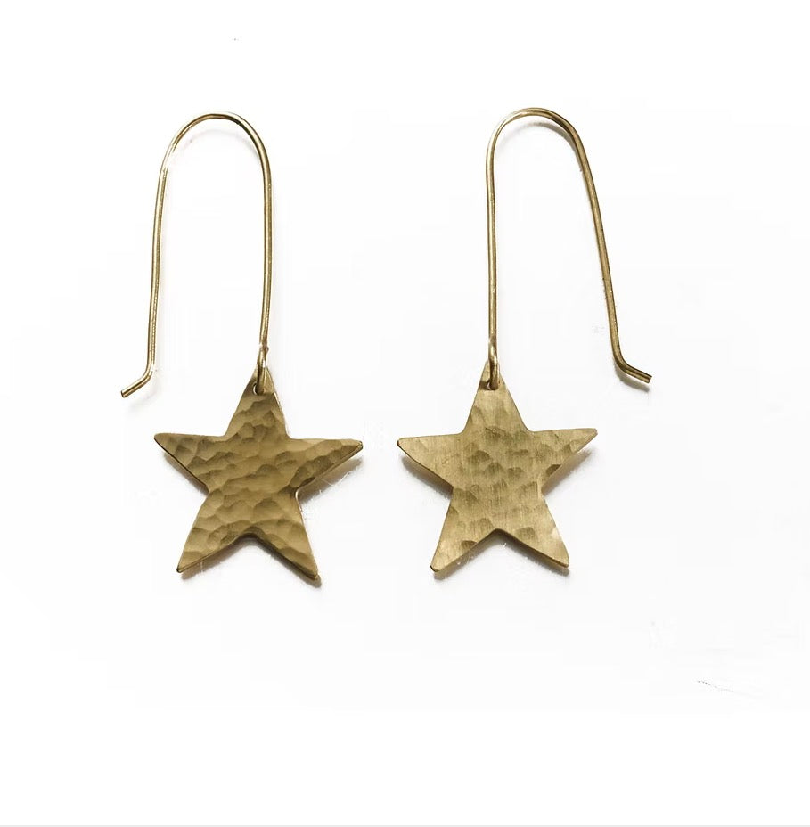 Hammered Star Earrings