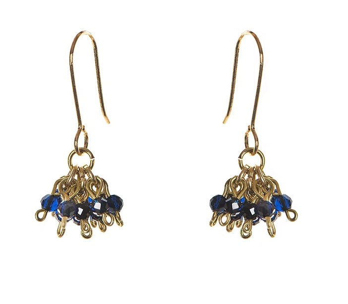 Elizabeth Large Navy Earrings
