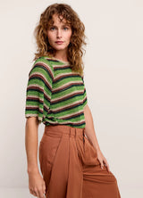 Striped jumper with shimmer