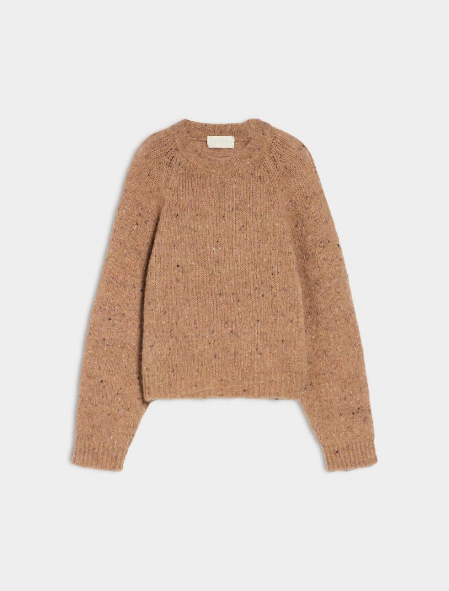 Goletta Wool Mix Relaxed Fit Jumper in Camel