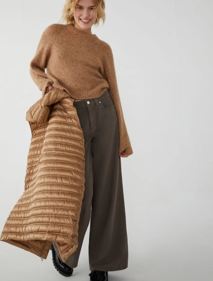 Goletta Wool Mix Relaxed Fit Jumper in Camel