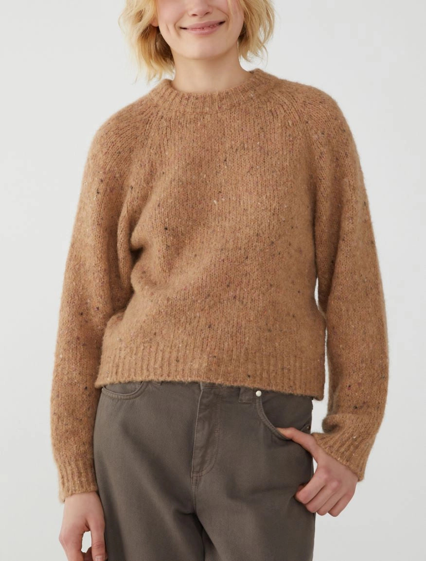 Goletta Wool Mix Relaxed Fit Jumper in Camel