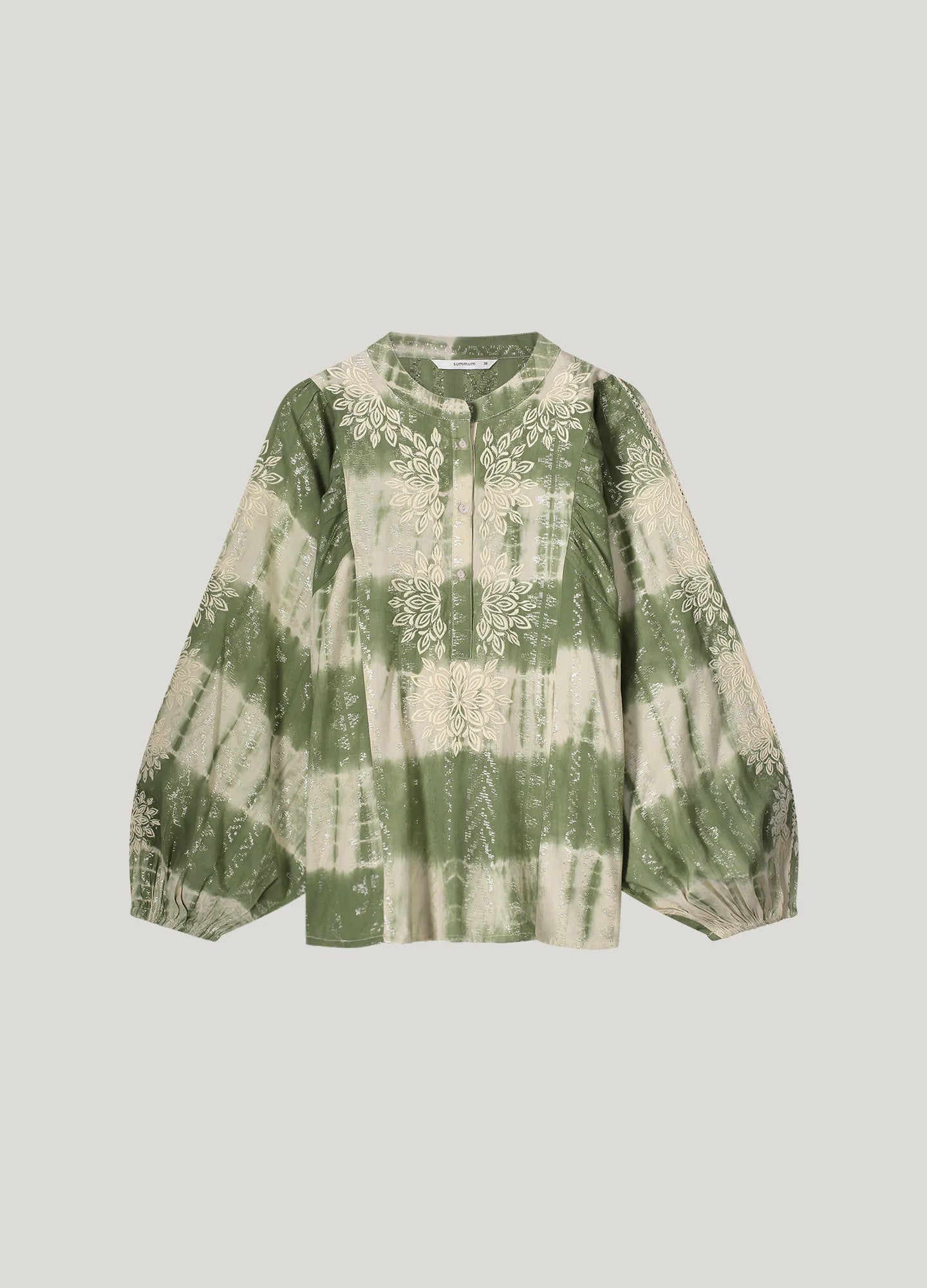 Cotton Long Sleeve Top in Combat Green