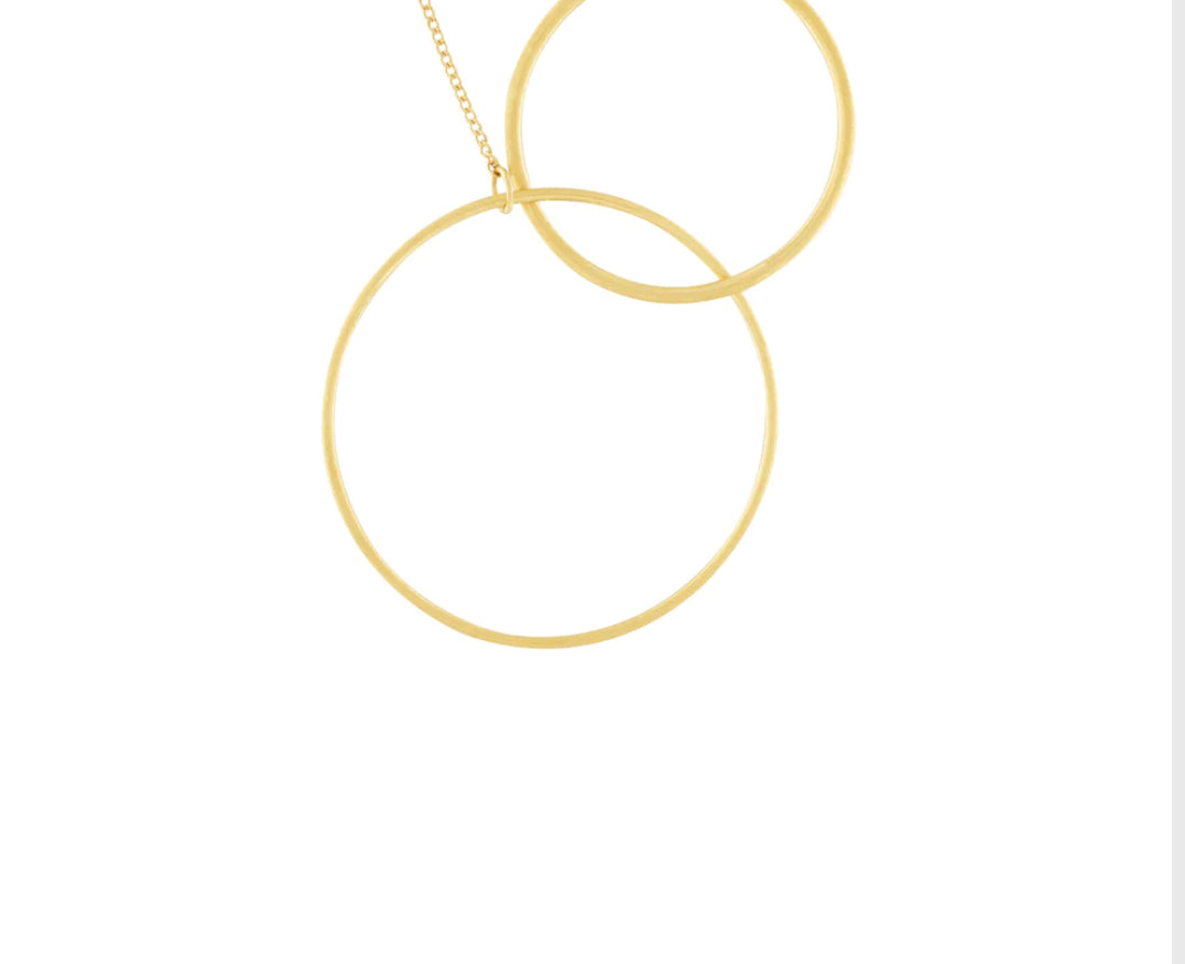 Dansk adjustable 2 Mega circle necklace gold plating
