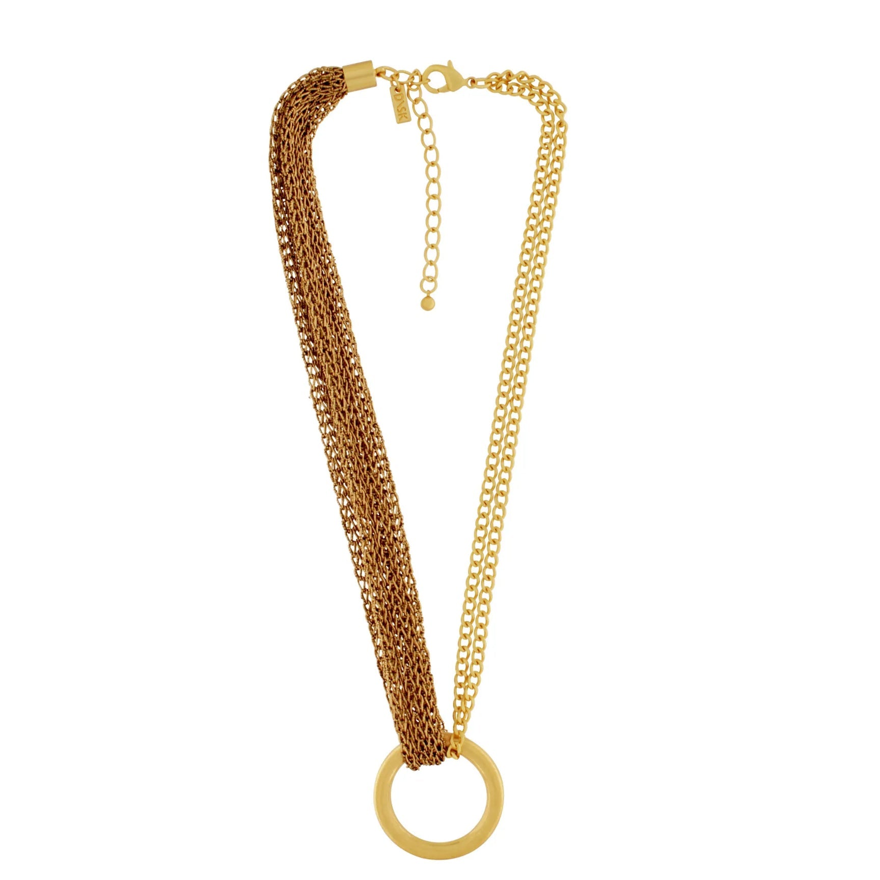 Dansk Anastazia knitted Mega ring necklace gold
