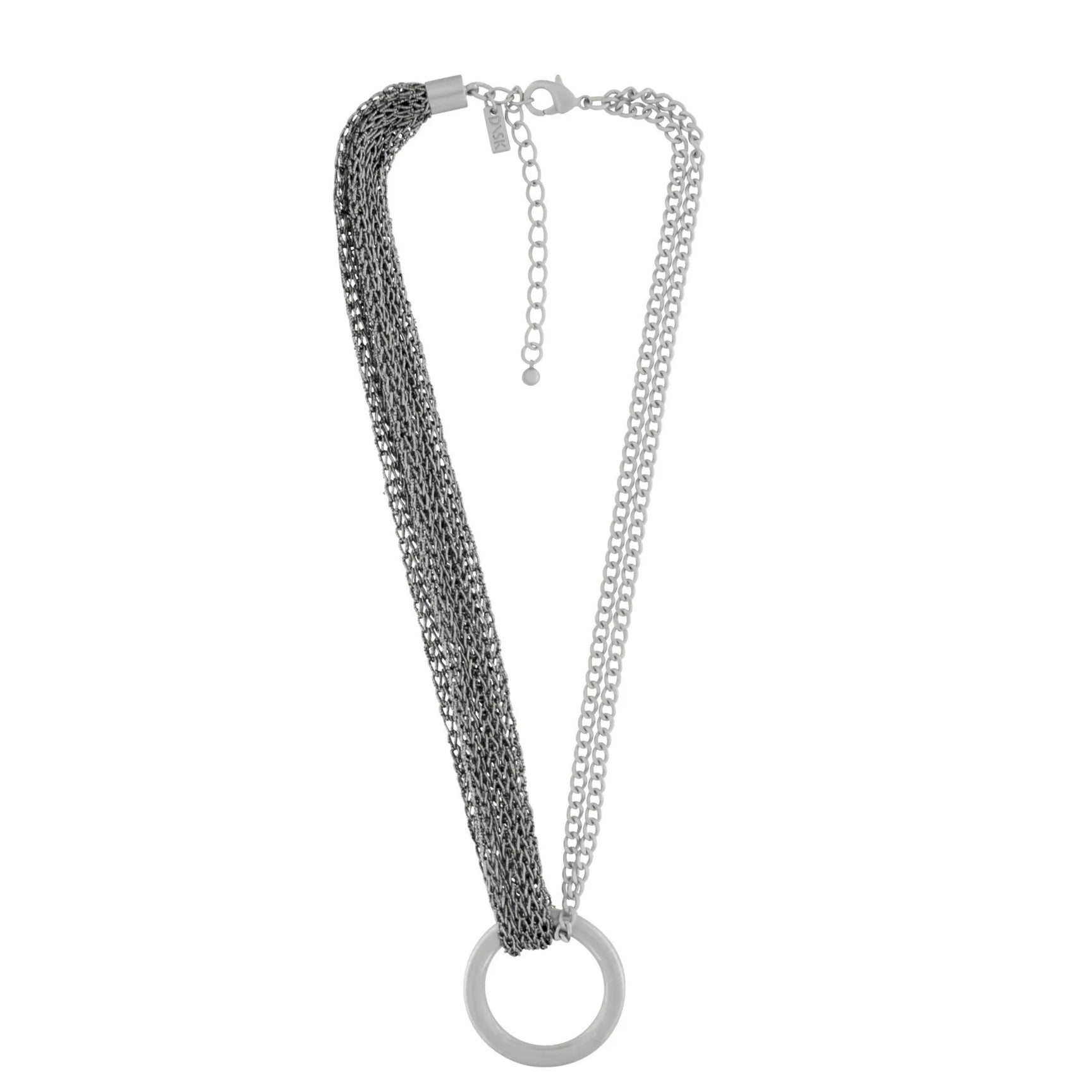 Dansk Anastazia knitted Mega ring necklace silver