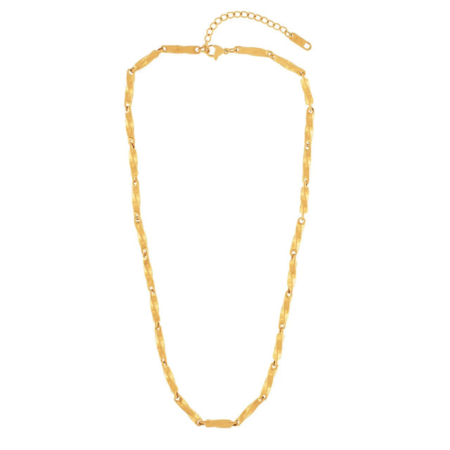 Dansk Passion waterproof Organic link necklace gold plating