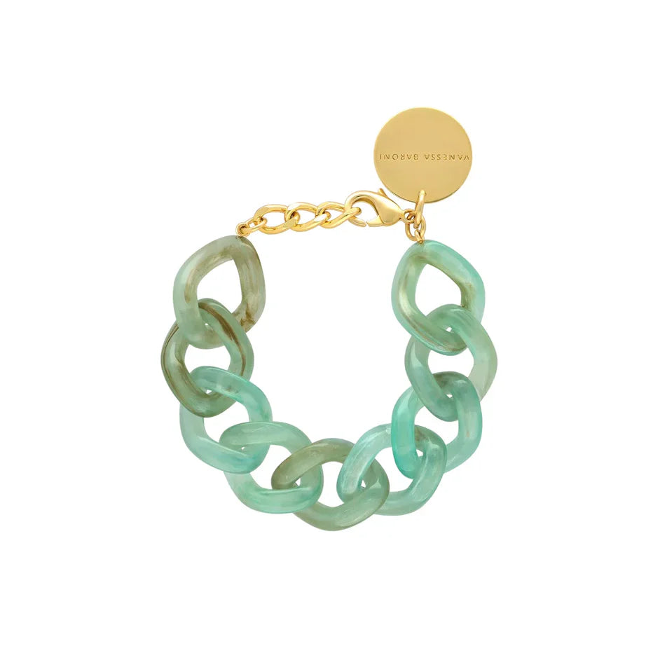 Vanessa Baroni Flat Chain Bracelet Jade