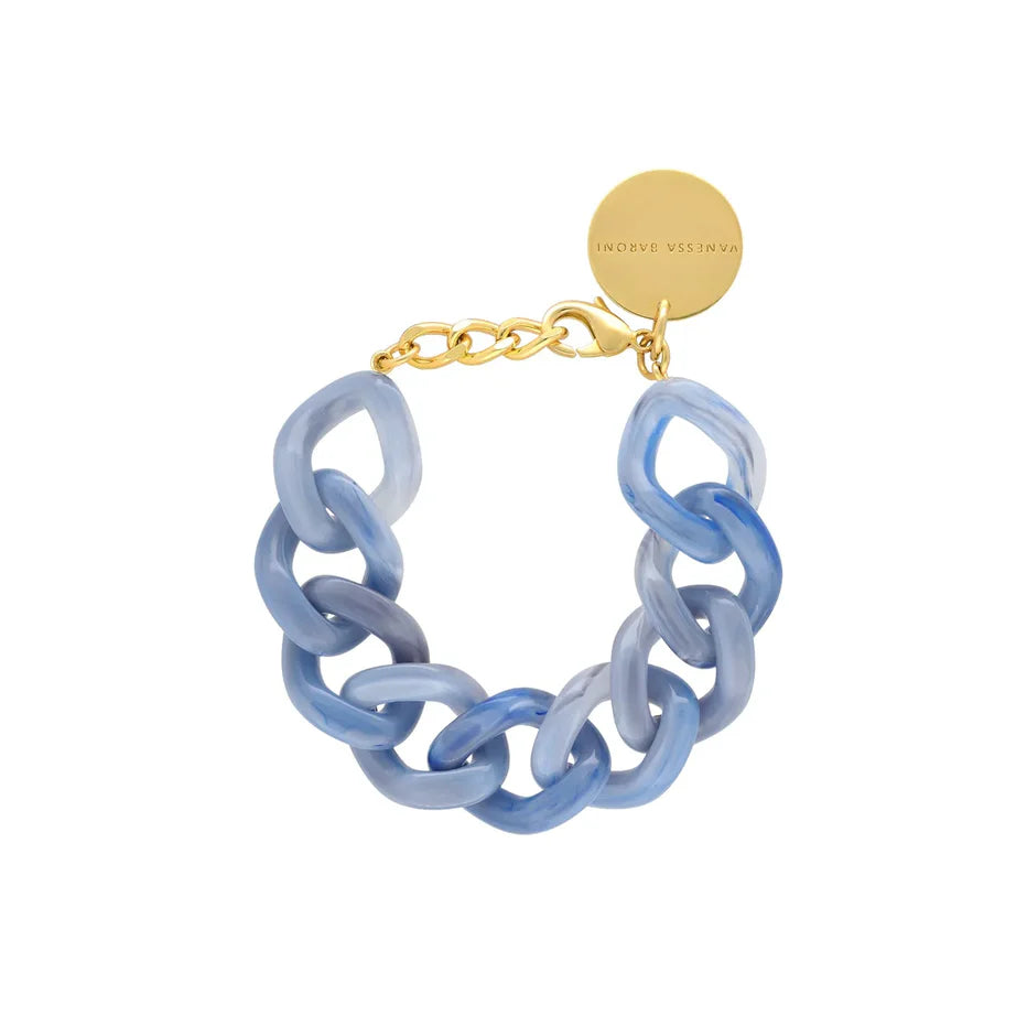 Vanessa Baroni Flat Chain Bracelet Ocean Blue