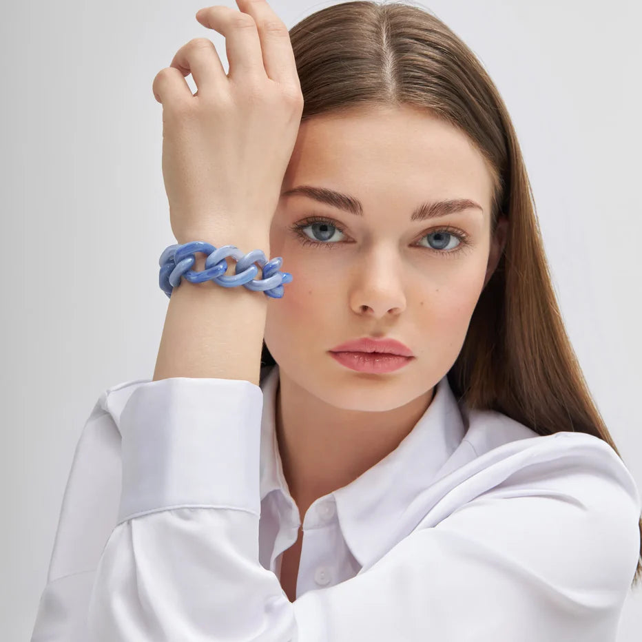 Vanessa Baroni Flat Chain Bracelet Ocean Blue