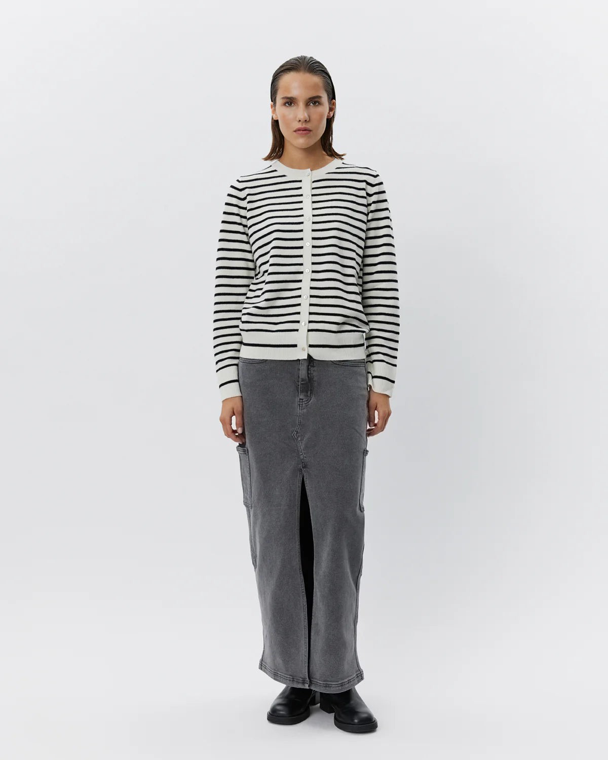 Cisse cardigan black/ off white stripe