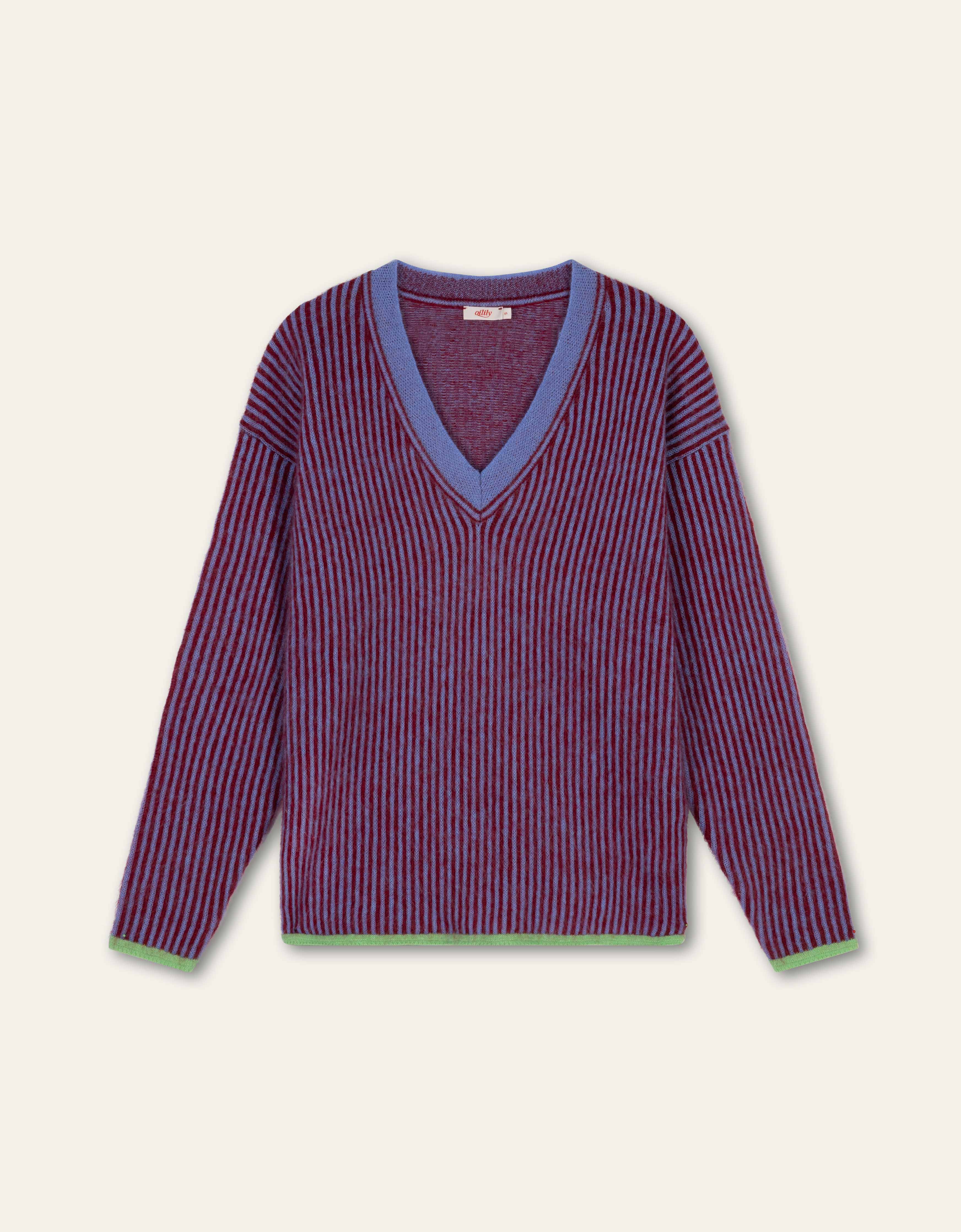 Katrijn Knitted V Neck Jumper in Wedgewood