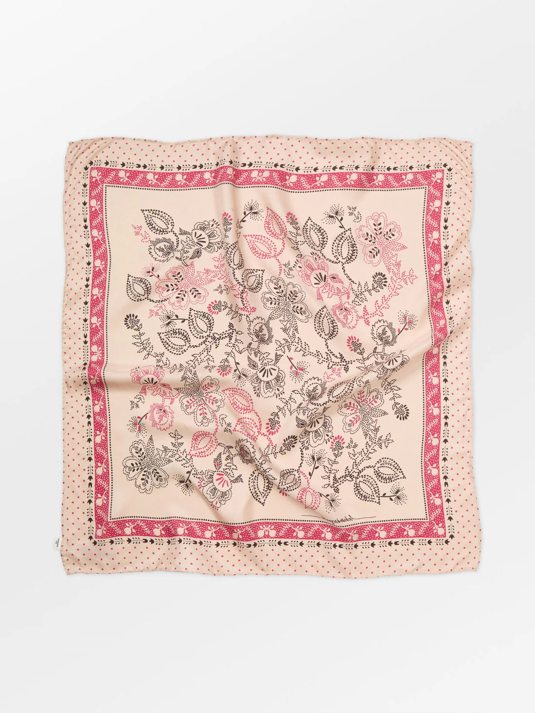 Dotted Flora Sia scarf in Birch White