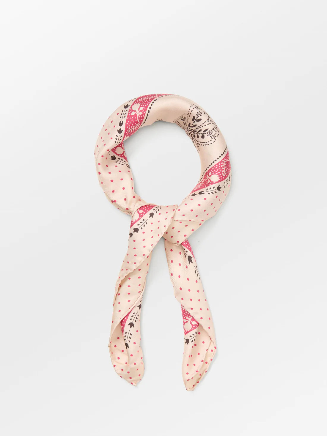 Dotted Flora Sia scarf in Birch White