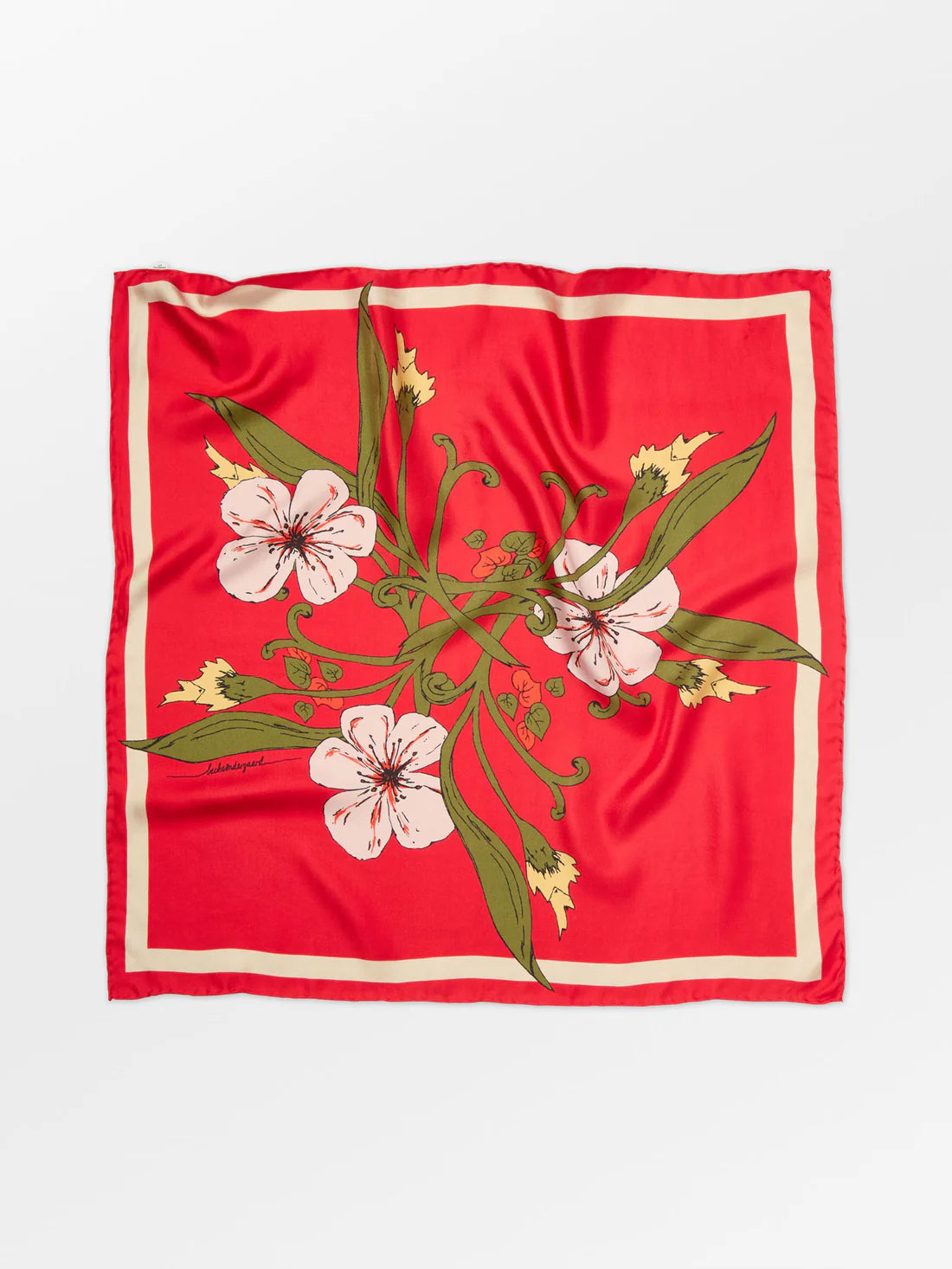 Magna flower Sia scarf in Adrenaline red