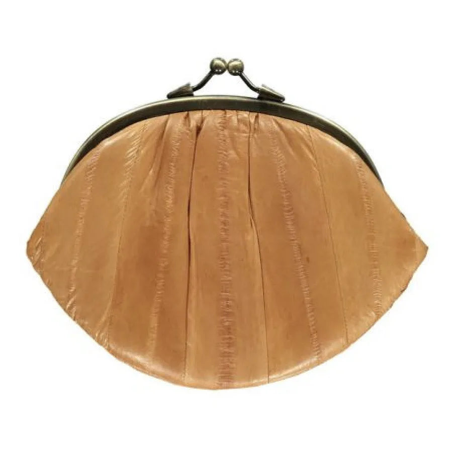 100% Eelskin Granny Purse in Camel