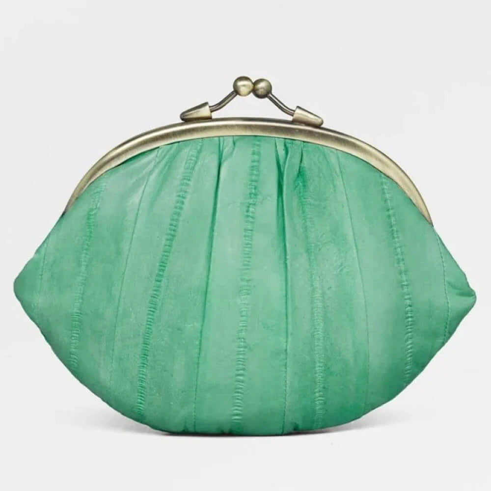 100% Eelskin Granny Purse in Spring green