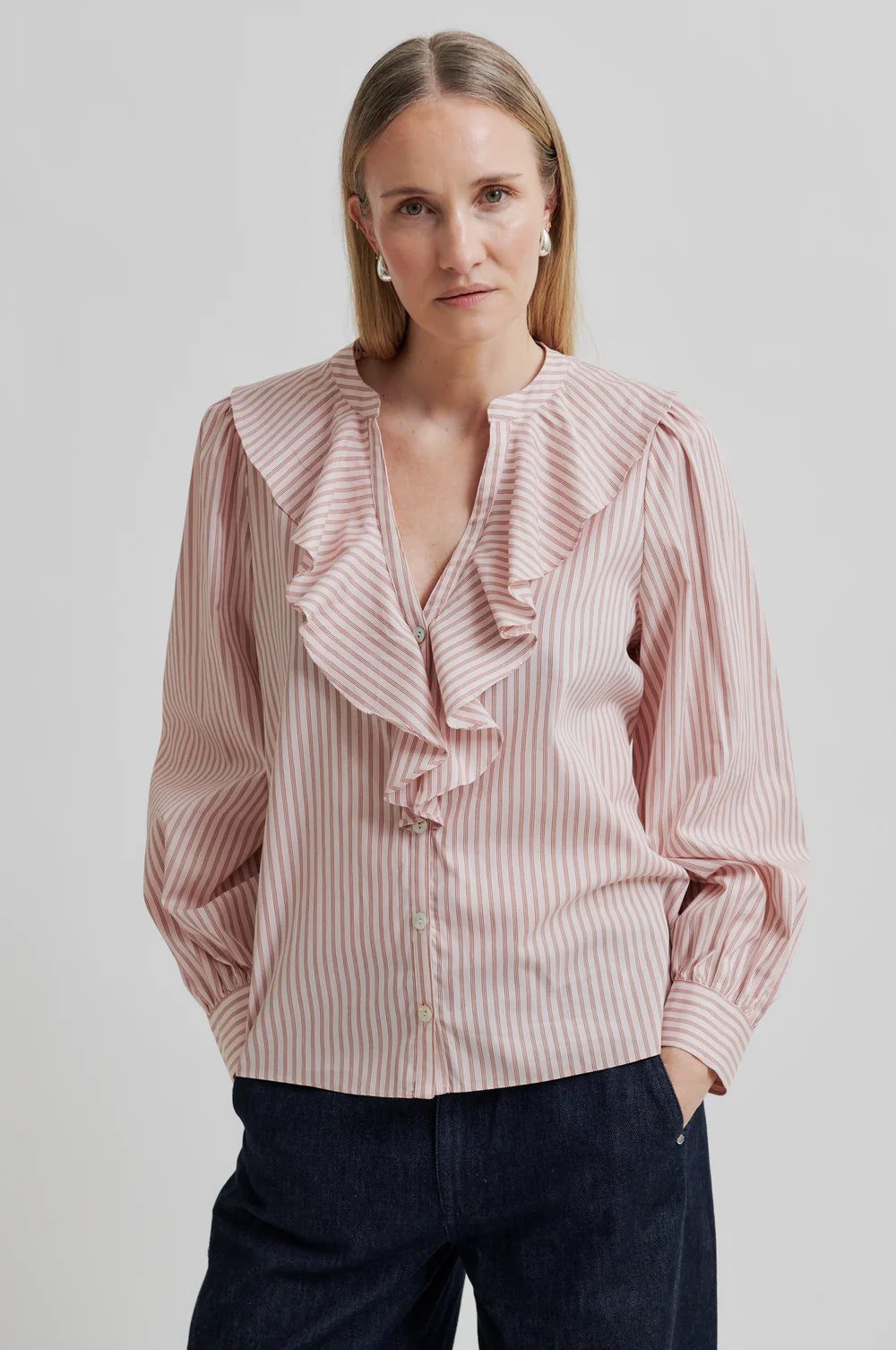 Second Female Becka Frill shirt in Sepia rose