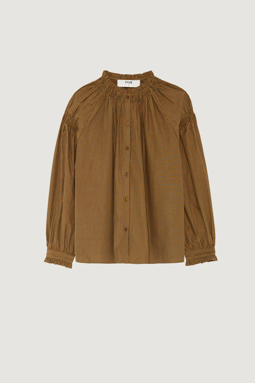 Cesar 100% Cotton Shirt in Forest Brown Shirt
