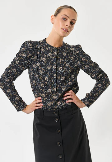 Visti Dea Blouse in Takashi Dark Navy
