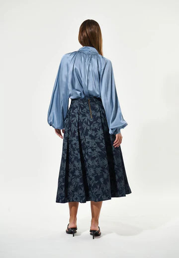 Abey Dea Skirt in Floral denim