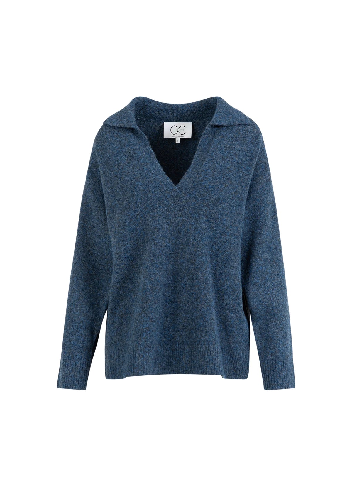 Emerie Polo Sweater in Navy Melange