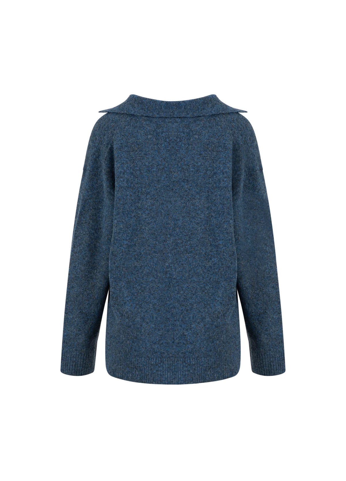 Emerie Polo Sweater in Navy Melange
