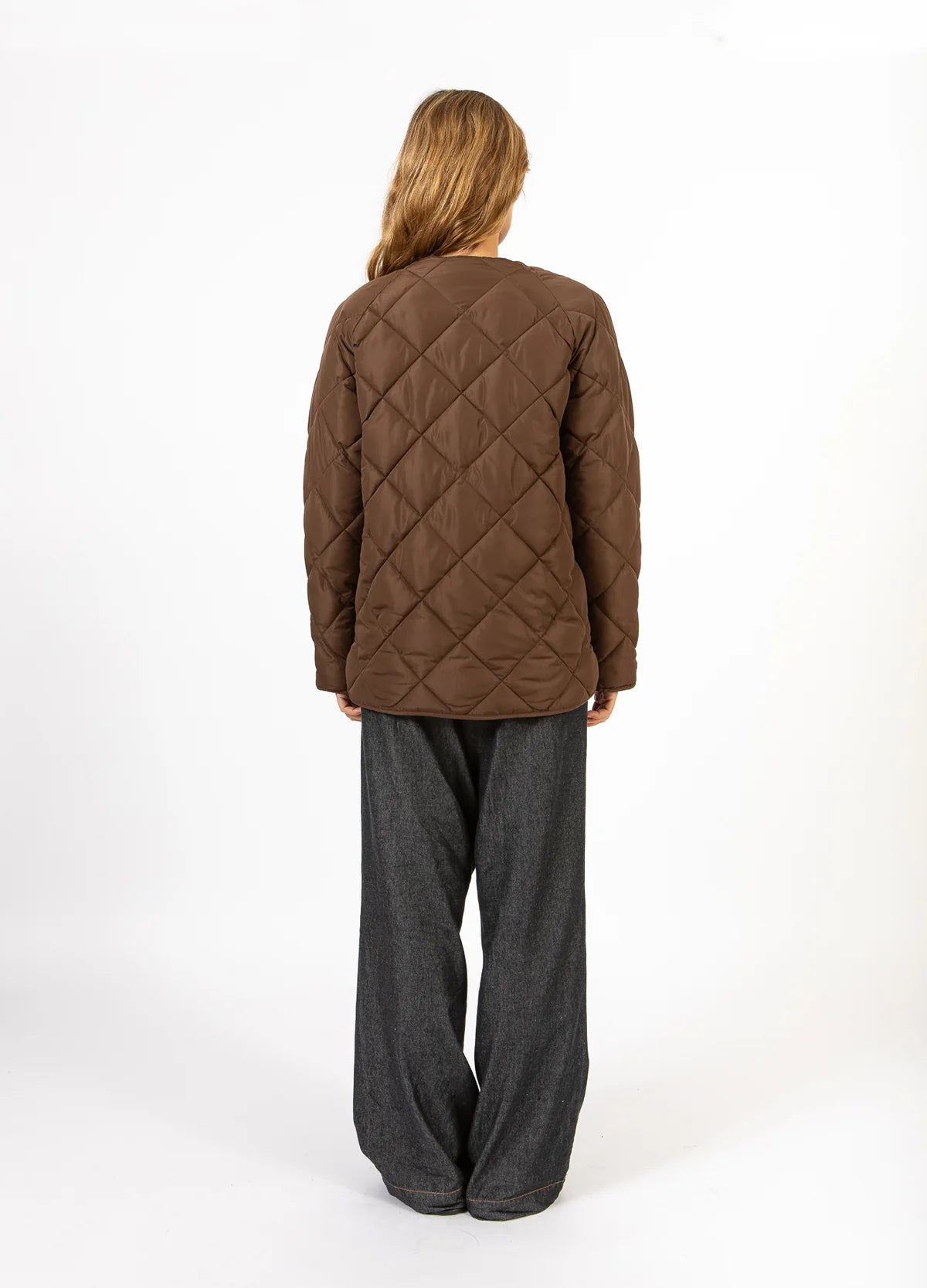 ASTA quilted loose jacket Chocolate brown
