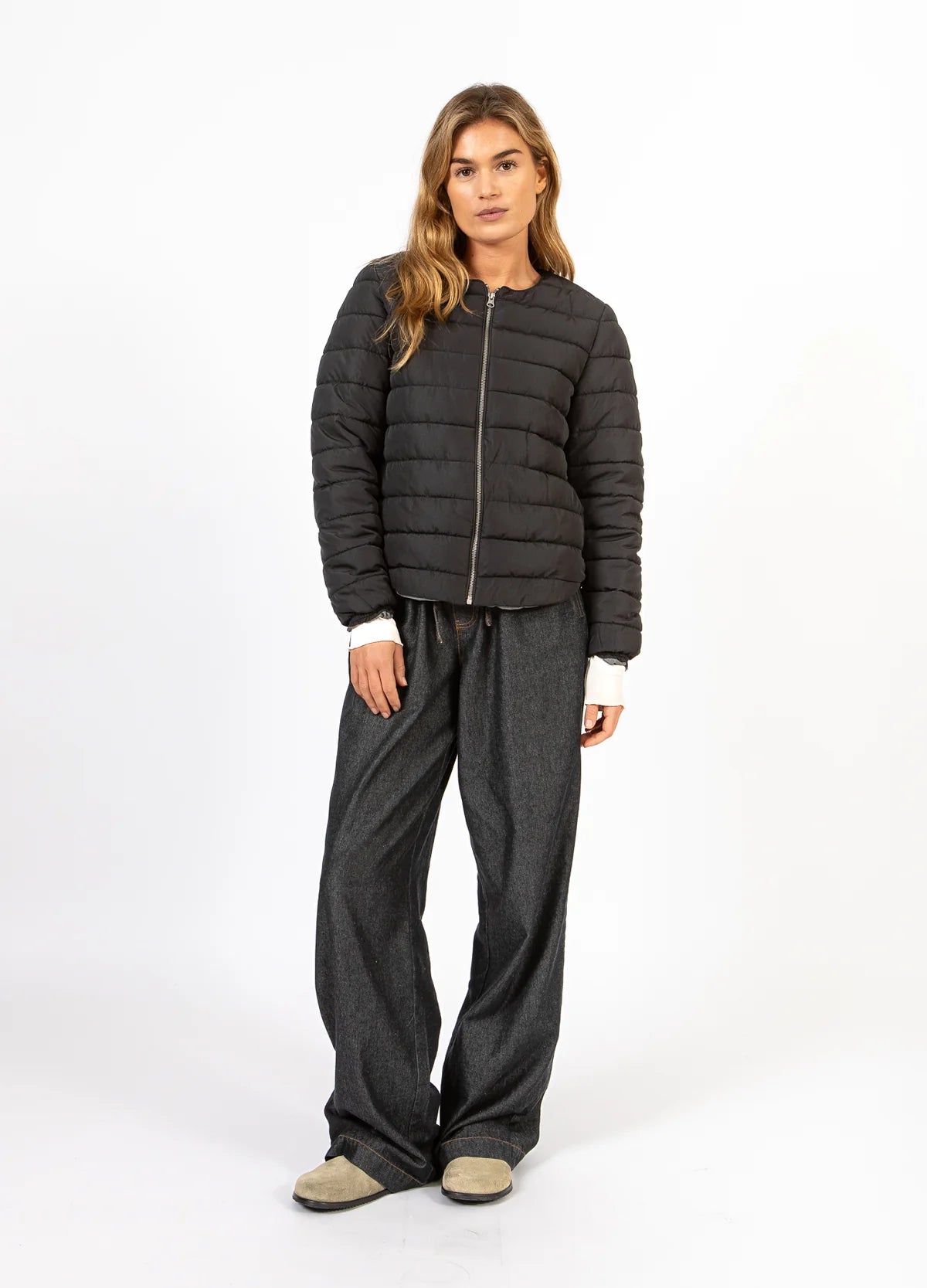 ASTA quilted slim fit jacket Black