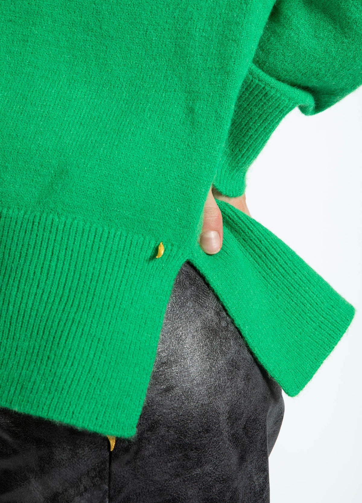 Sweater with high neck Lush Green