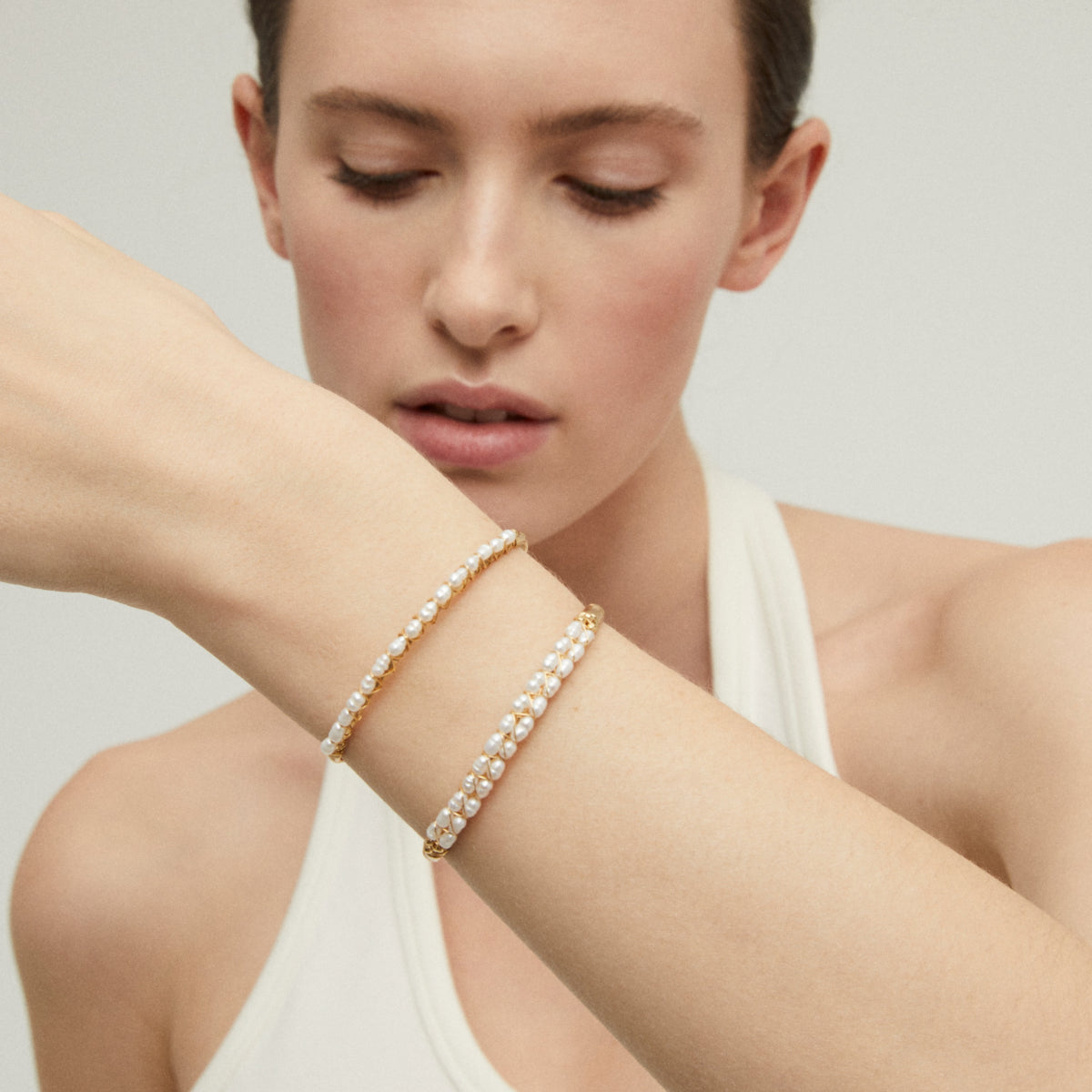 Lyre Bracelet with Mother of Pearl