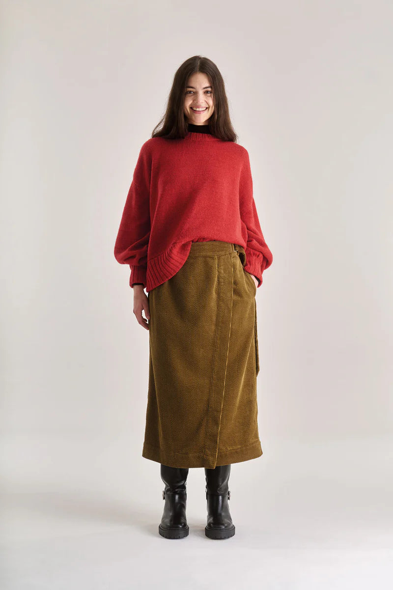 Santo organic cotton skirt in Olive