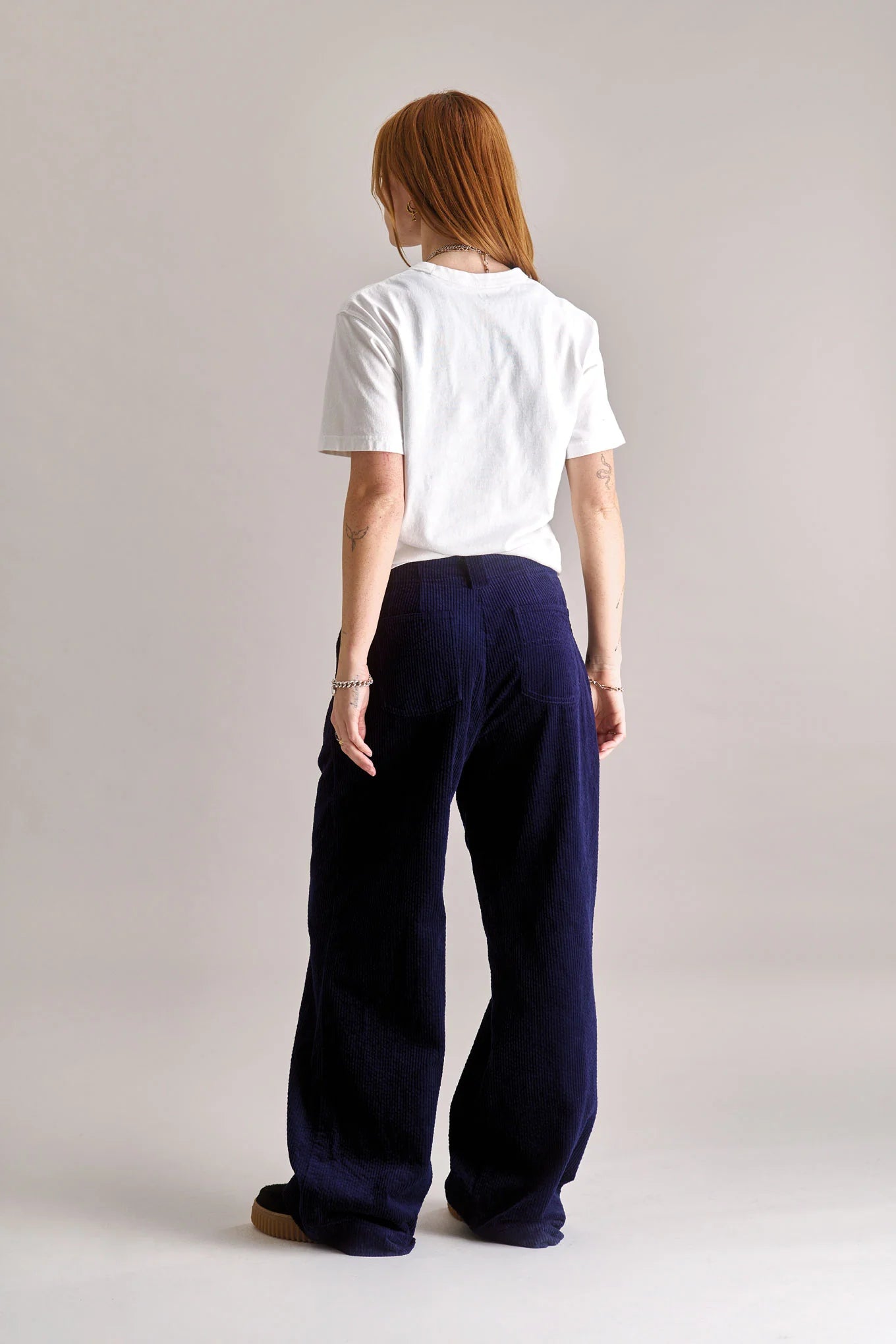 Lola organic cotton trousers in Navy