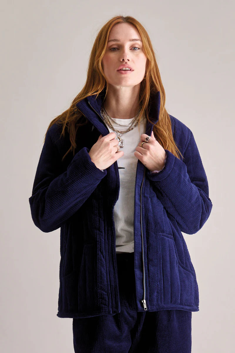 Georgia organic cotton cord coat in Navy
