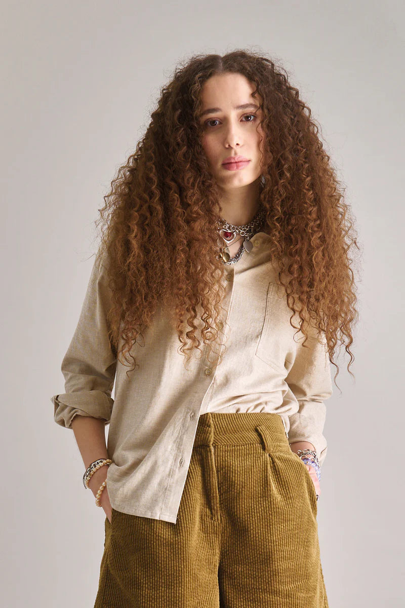 Hanako organic cotton shirt in Sand