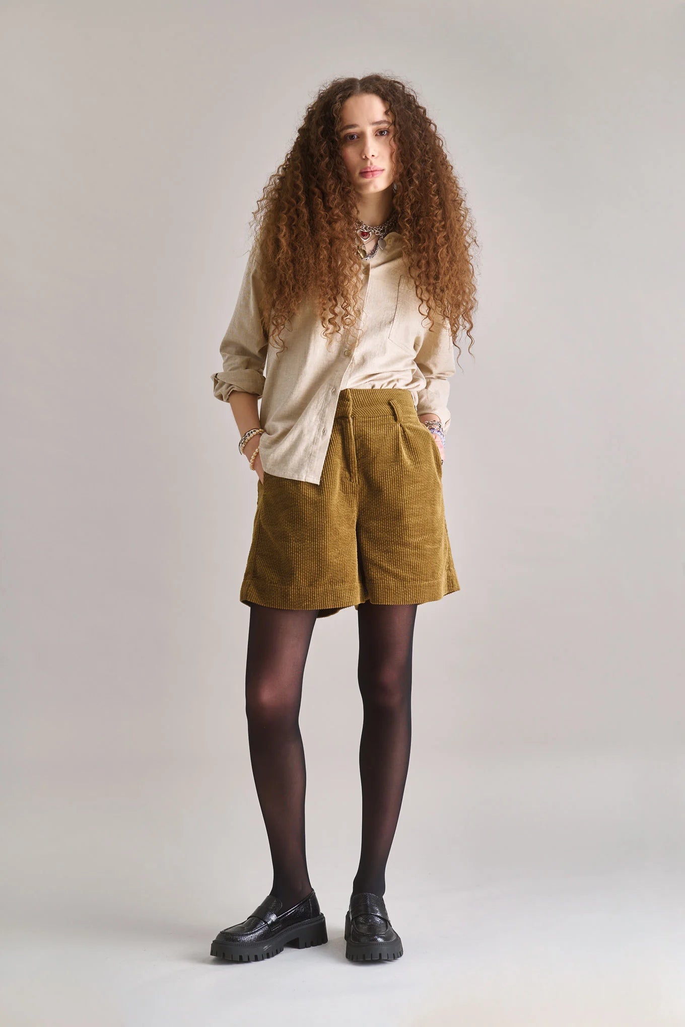Hanako organic cotton shirt in Sand