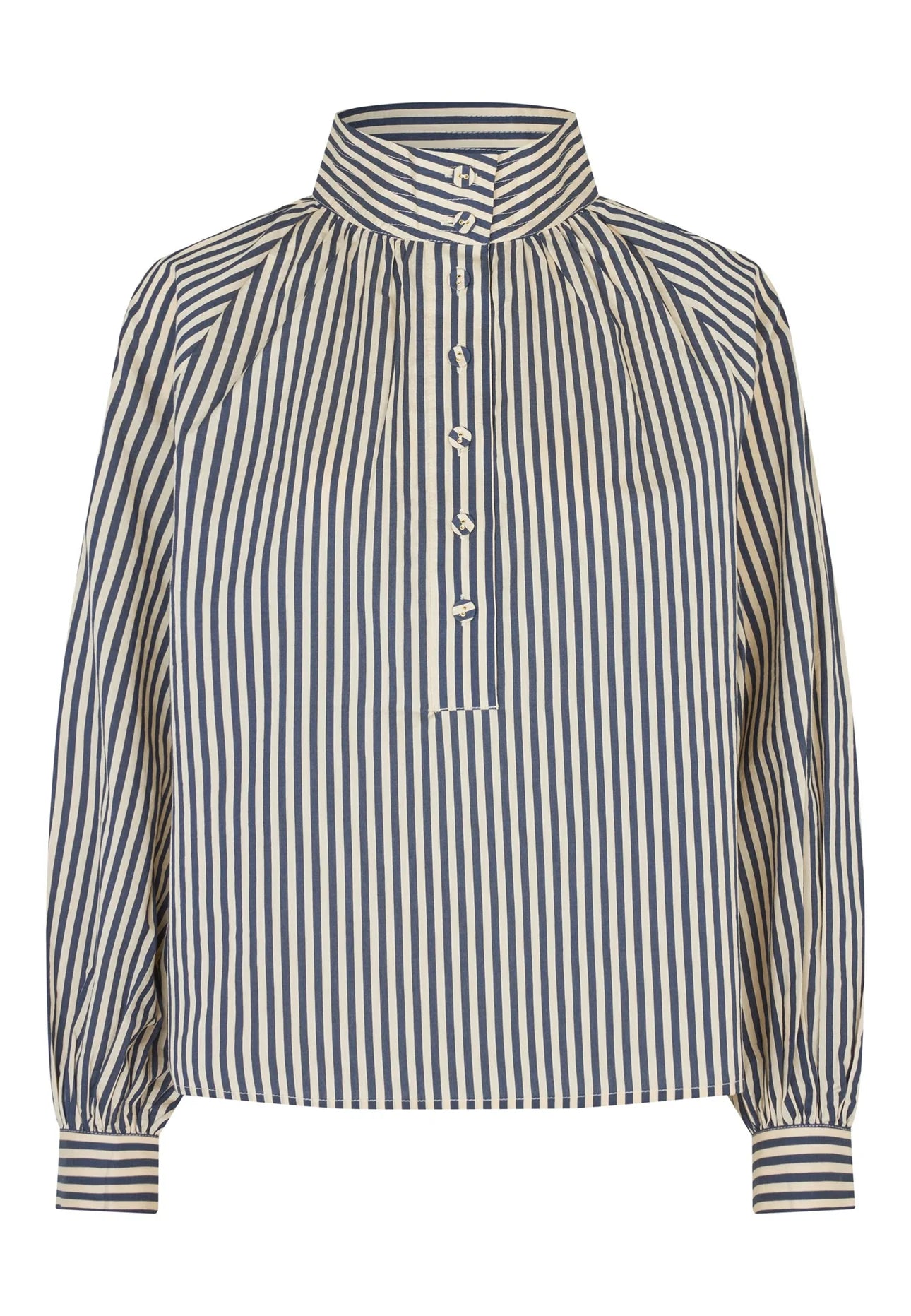 NICOLA Classic stripe blouse in blue & cream